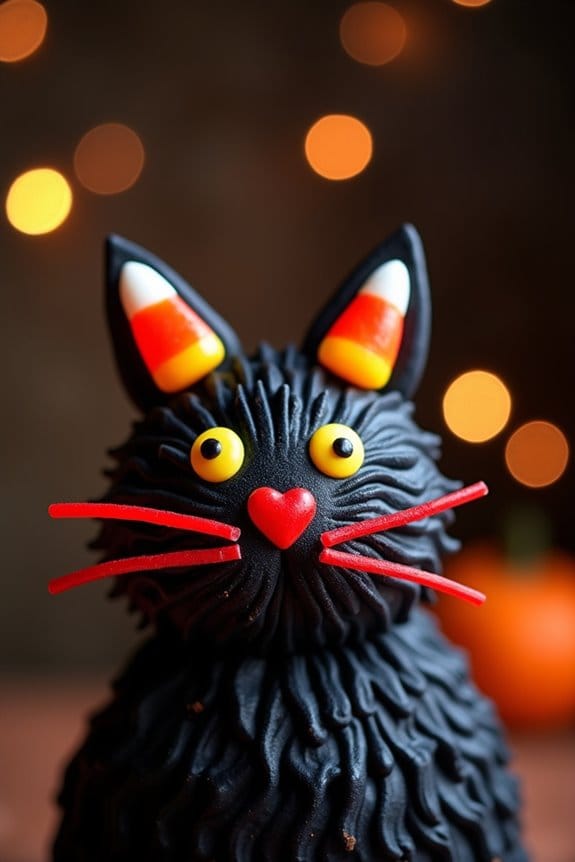 delightful halloween black cat cake