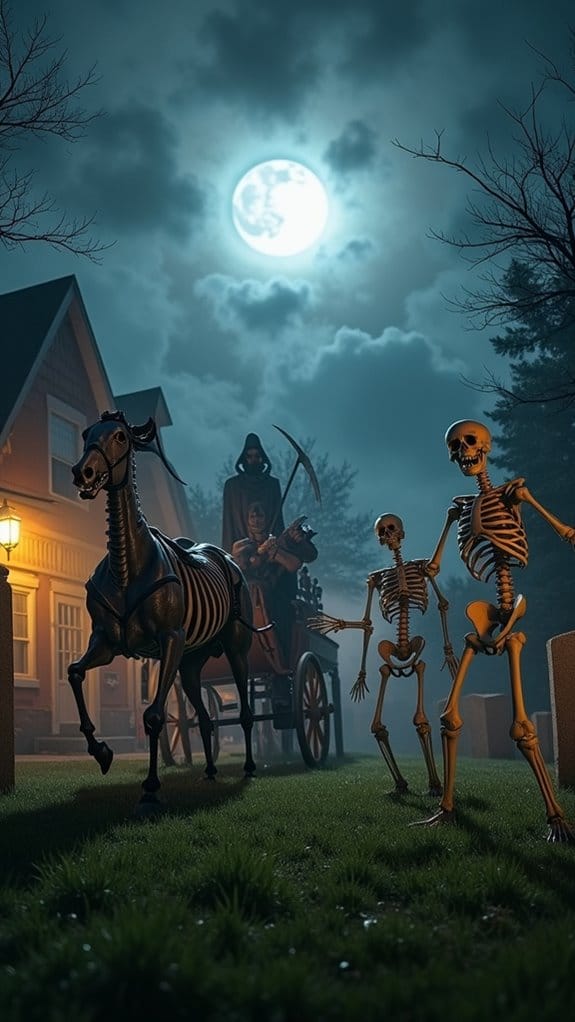 eerie animated skeleton display