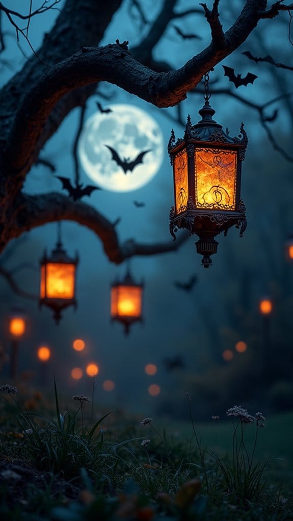 eerie bat lantern decorations