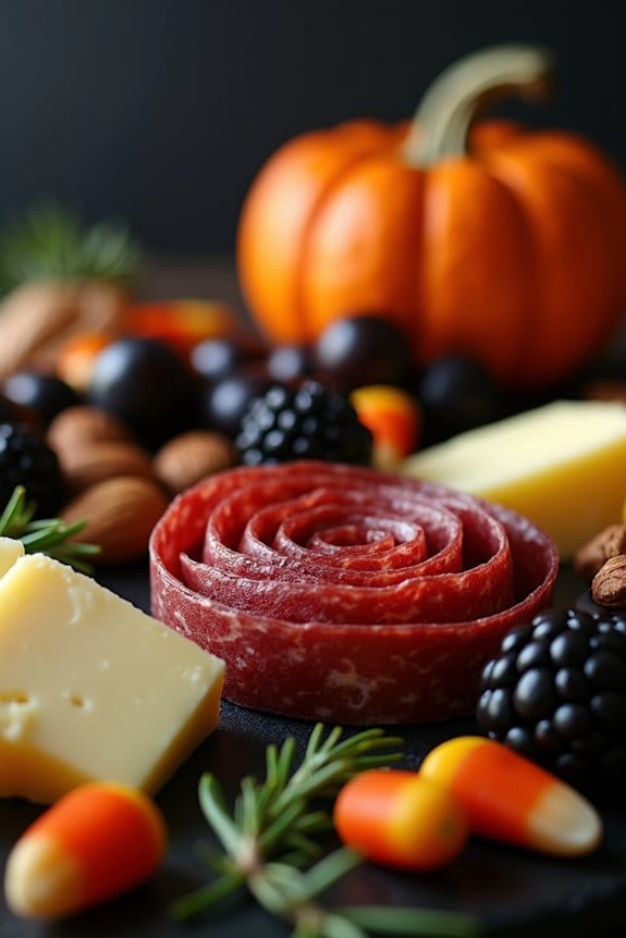 eerie elegant halloween charcuterie board