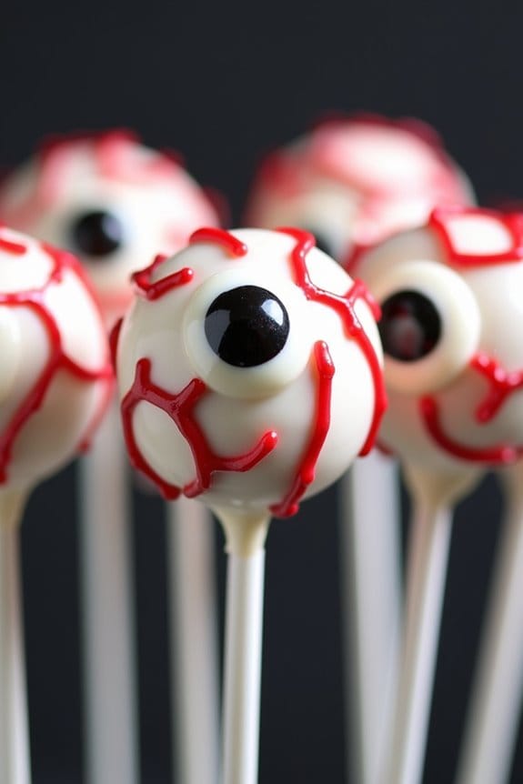 eerie eyeball cake pops
