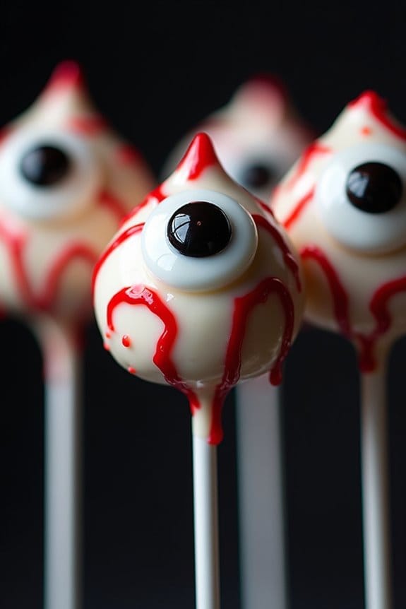 eerie eyeball cake pops