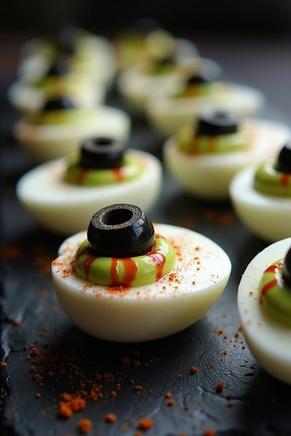 eerie eyeball deviled eggs