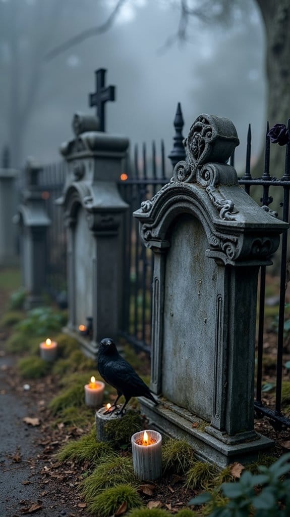 eerie grave marker decorations