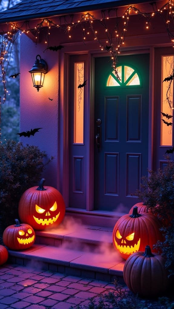 eerie halloween porch lighting