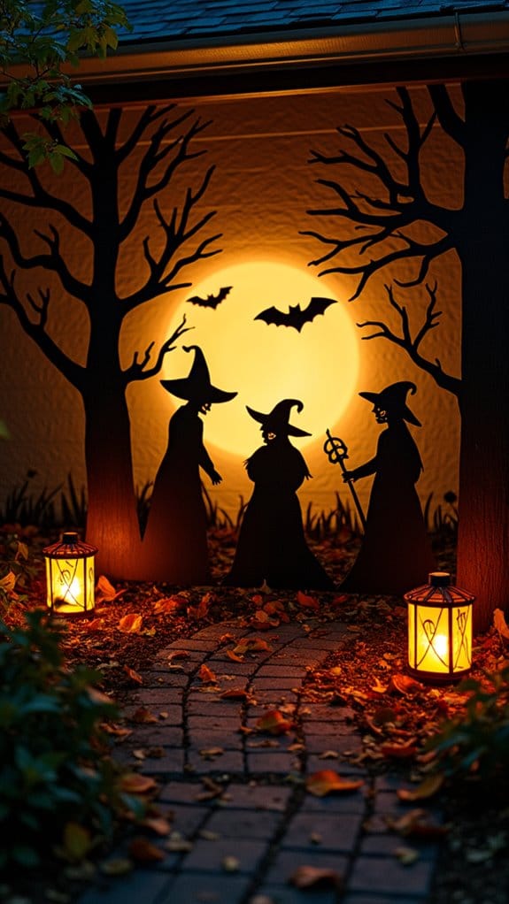 eerie halloween shadow decorations