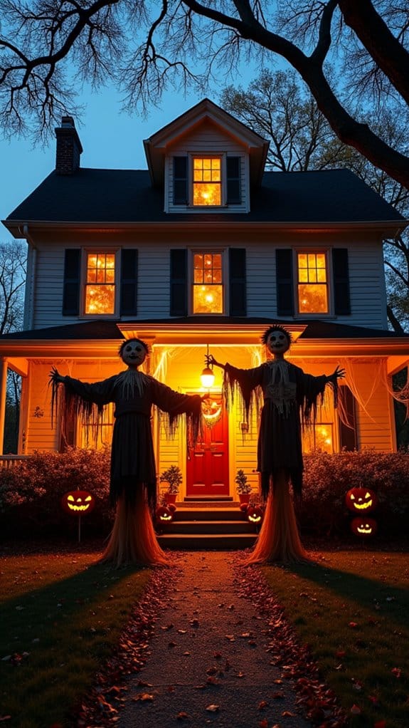 eerie scarecrow yard decor