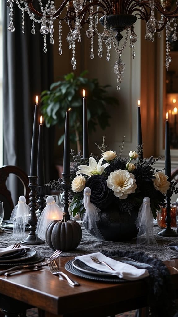 elegant ghostly halloween decor