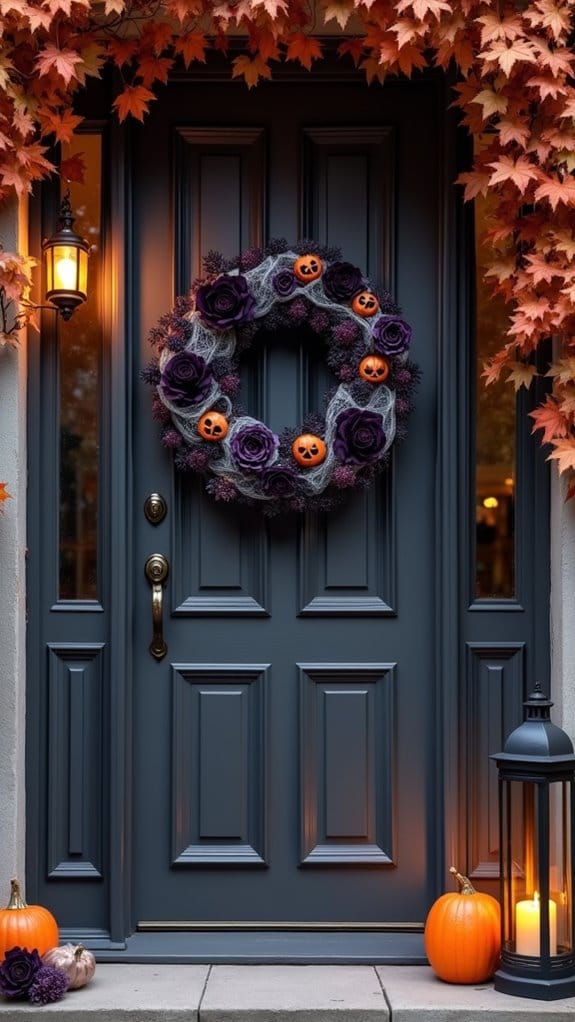 elegant halloween door decor