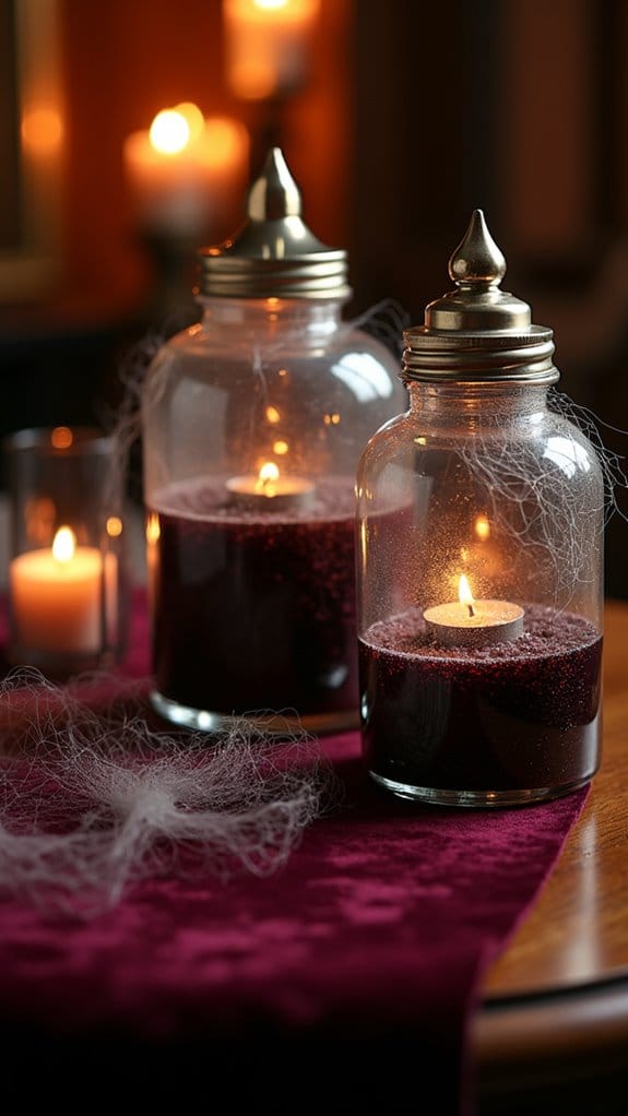 elegant halloween jar decor