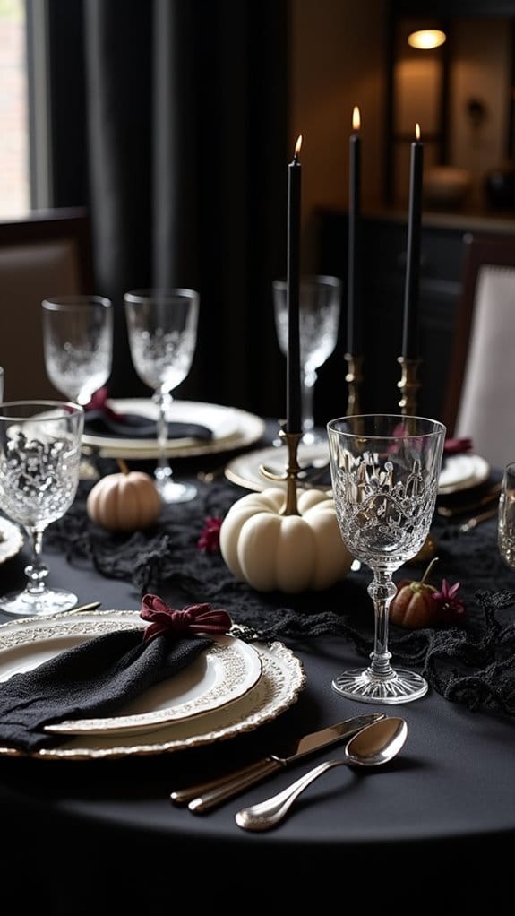 elegant halloween table settings