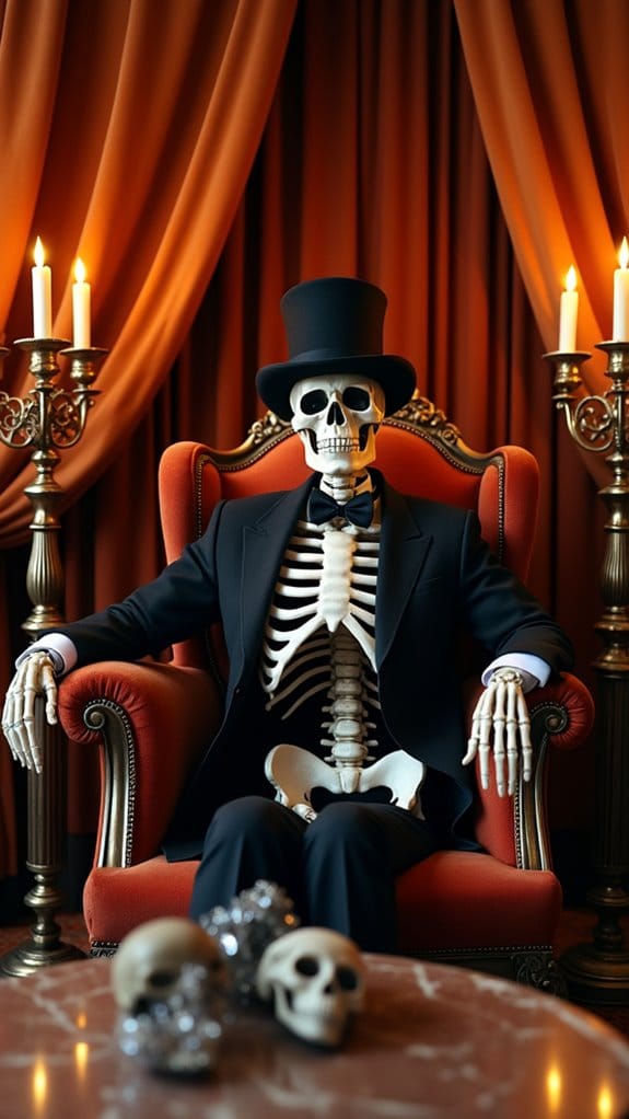 elegant metallic skeleton decor