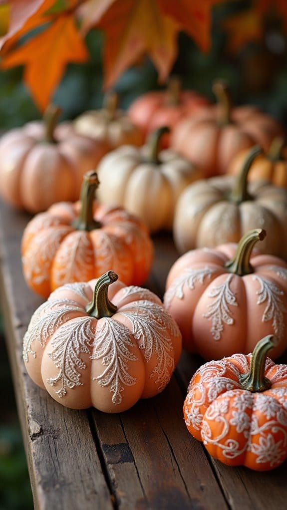 elegant vintage lace pumpkins