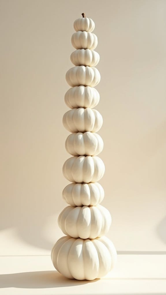 elegant white pumpkin display