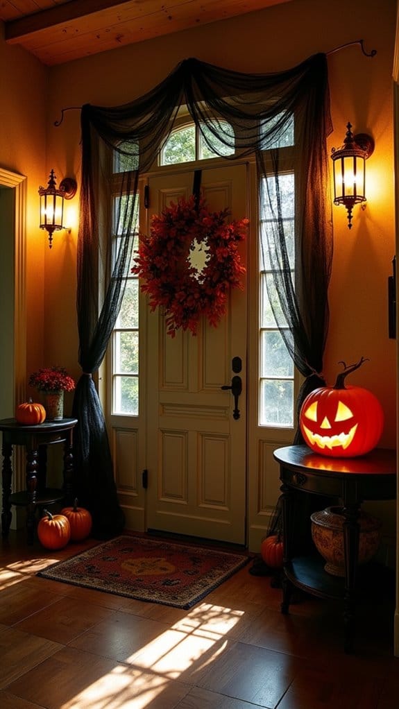 enchanted halloween entryway decor