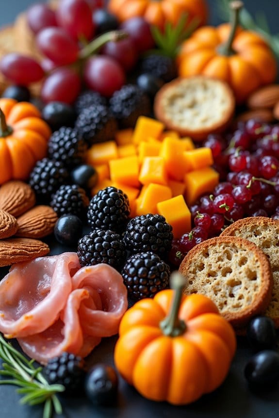 festive halloween charcuterie board