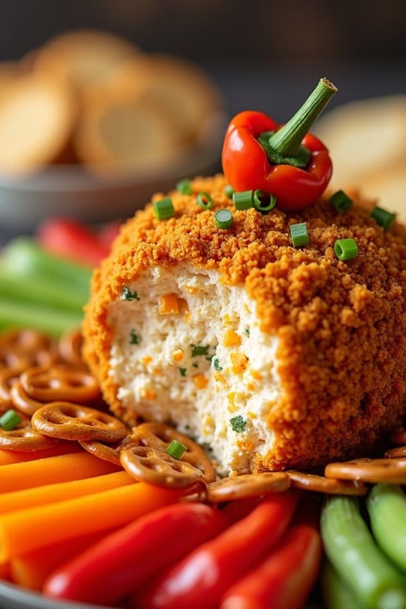 festive halloween cheese ball