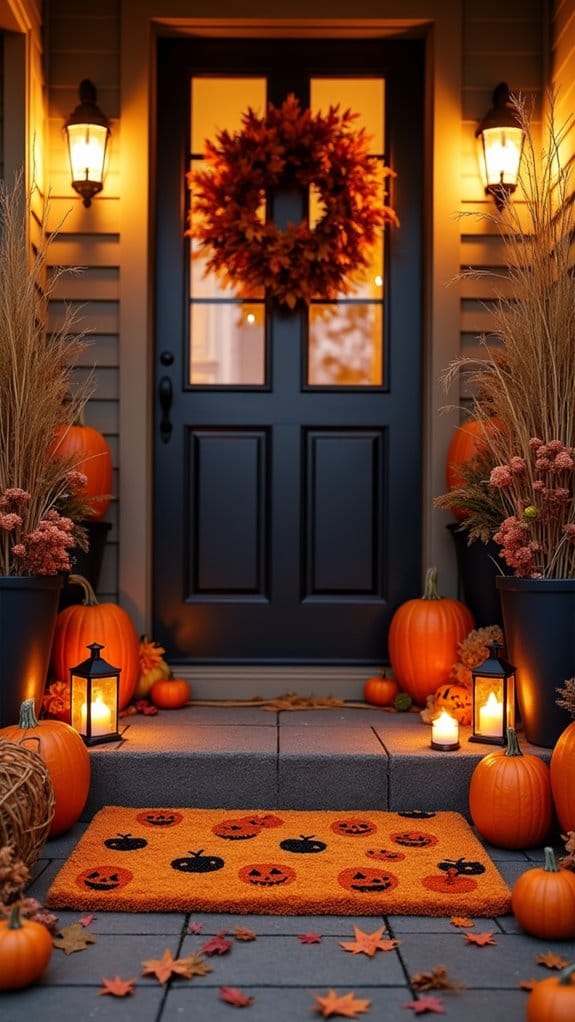 festive halloween door mats