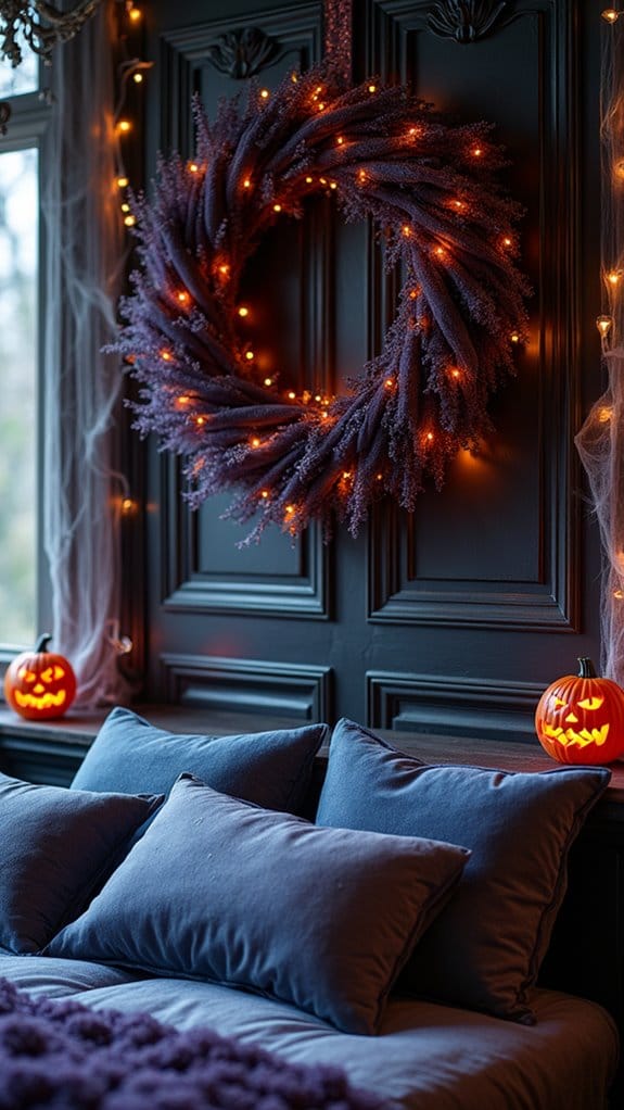 festive halloween door wreaths