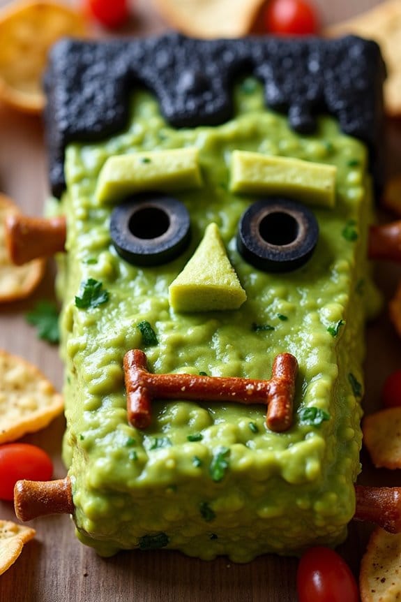 festive halloween guacamole creation