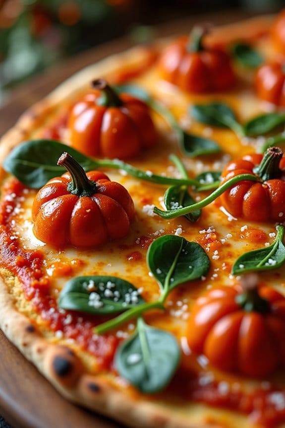 festive halloween pumpkin pizza