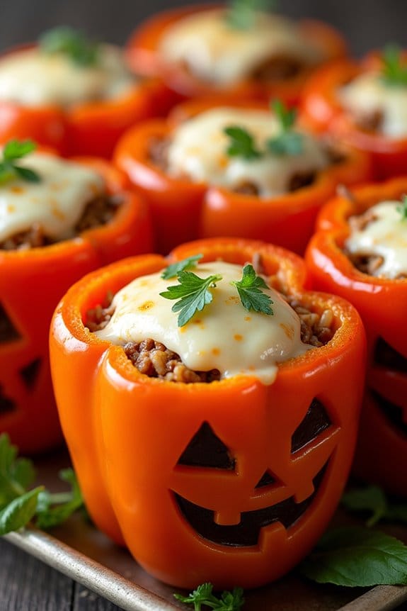 festive halloween stuffed peppers