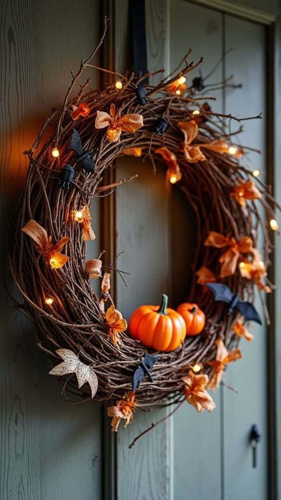 festive halloween wreath decorations