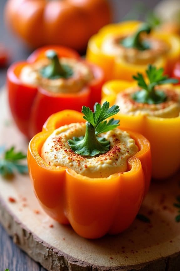 festive healthy hummus cups