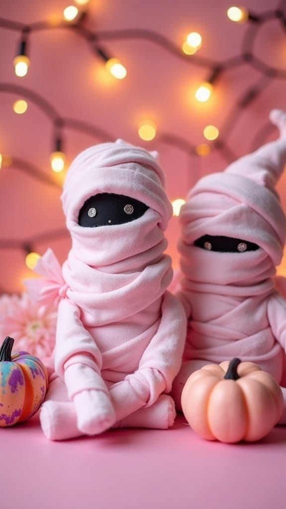 festive pink halloween decor