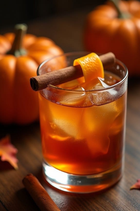 festive pumpkin bourbon cocktail