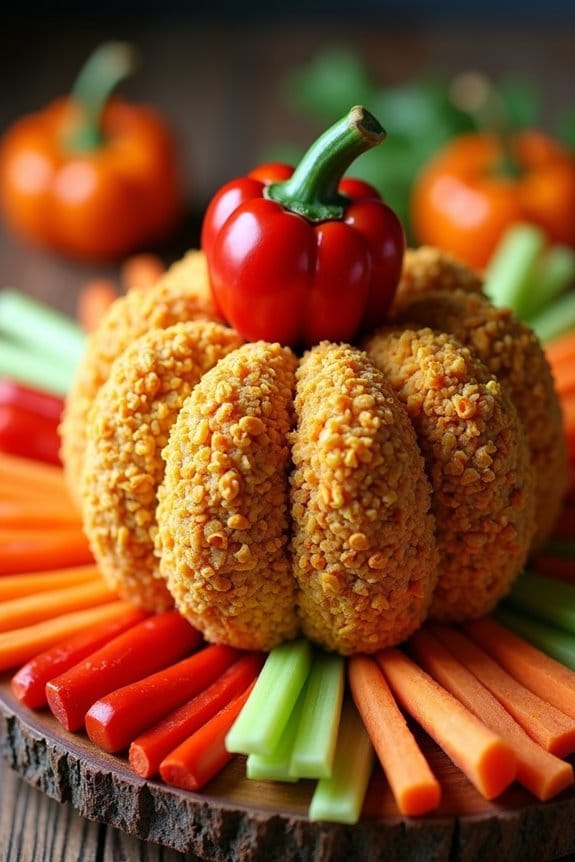 festive pumpkin cheese ball
