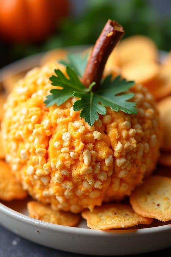 festive pumpkin cheese ball