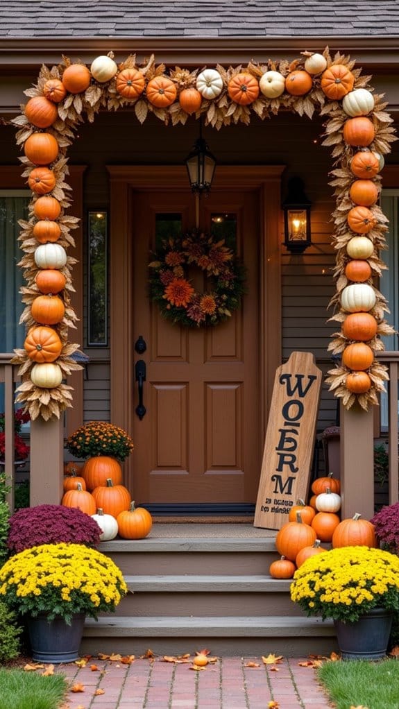 festive pumpkin garland creation