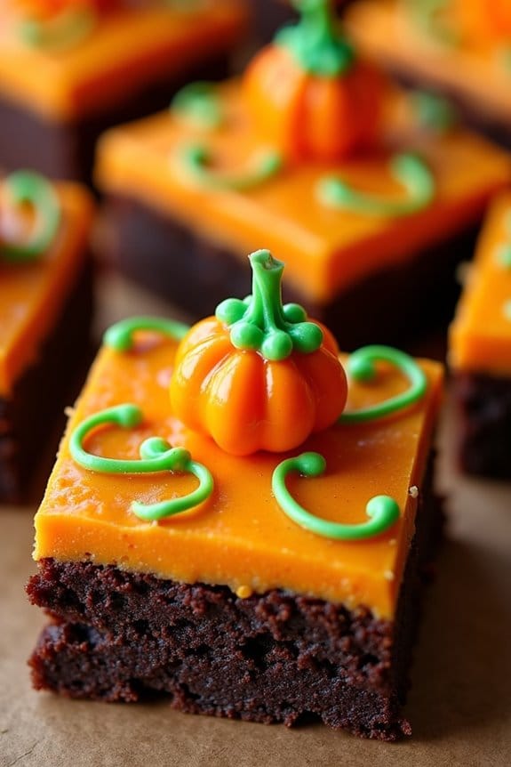 festive pumpkin patch brownies