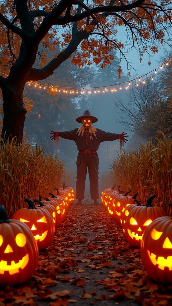 festive pumpkin patch display