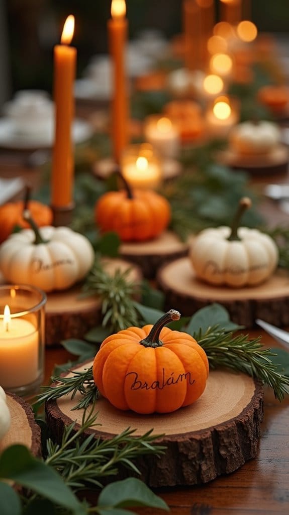 festive pumpkin place cards