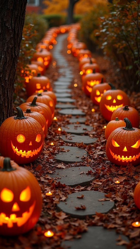 festive pumpkin walkway decorations