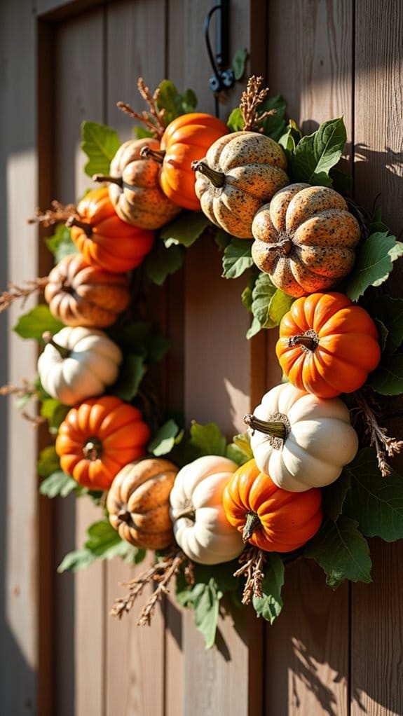 festive pumpkin wreath decor