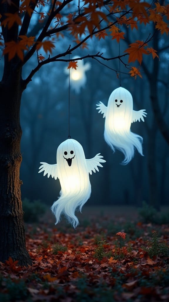 floating lanterns with faces