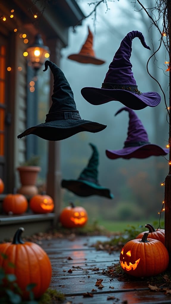 floating witch hats decoration