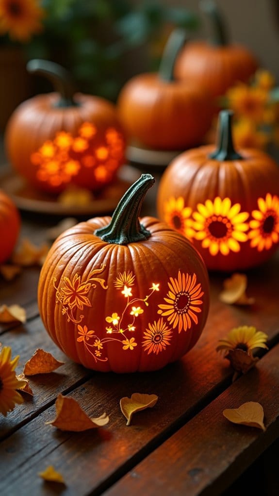 floral pumpkin carving designs