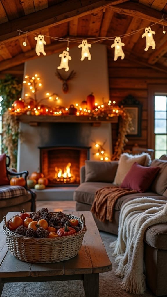 ghost shaped string lights decoration