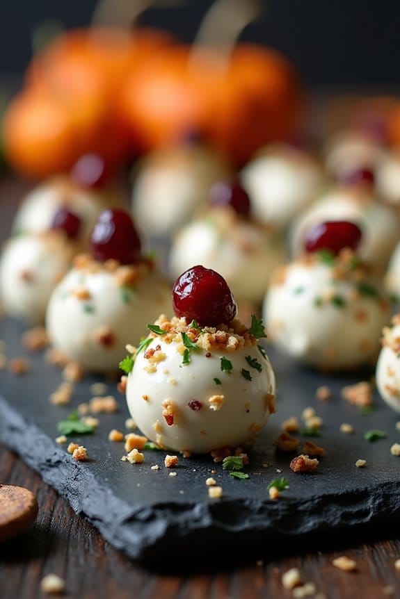 ghostly goat cheese balls
