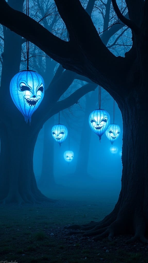 ghostly lanterns illuminate halloween