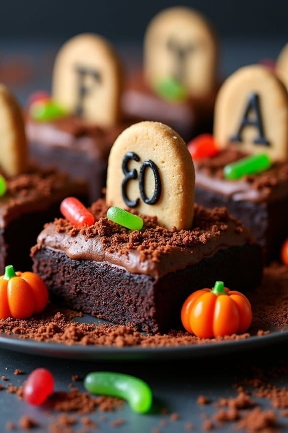 ghoulish graveyard brownie delight
