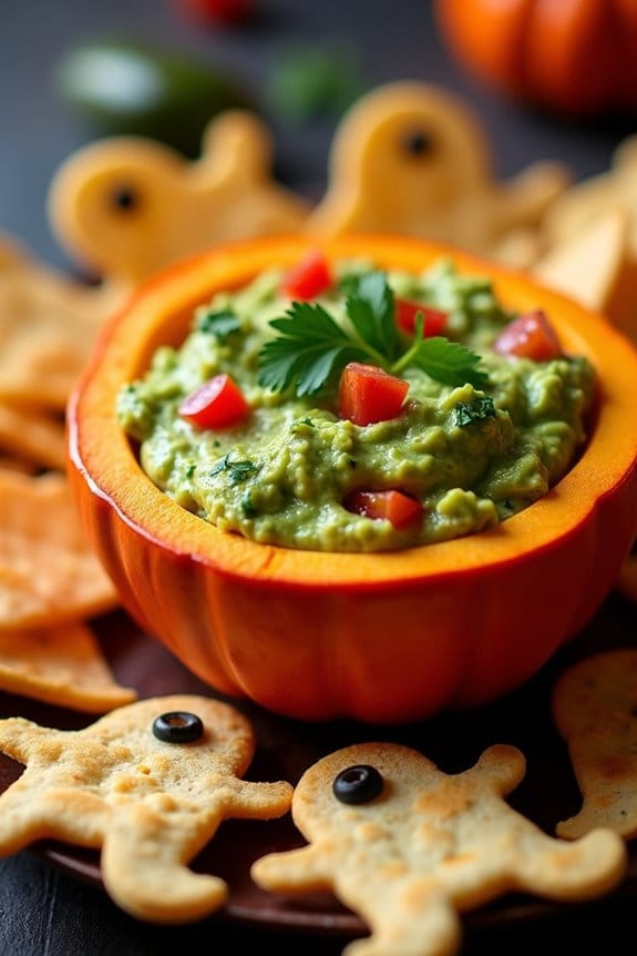 ghoulish guacamole halloween appetizer