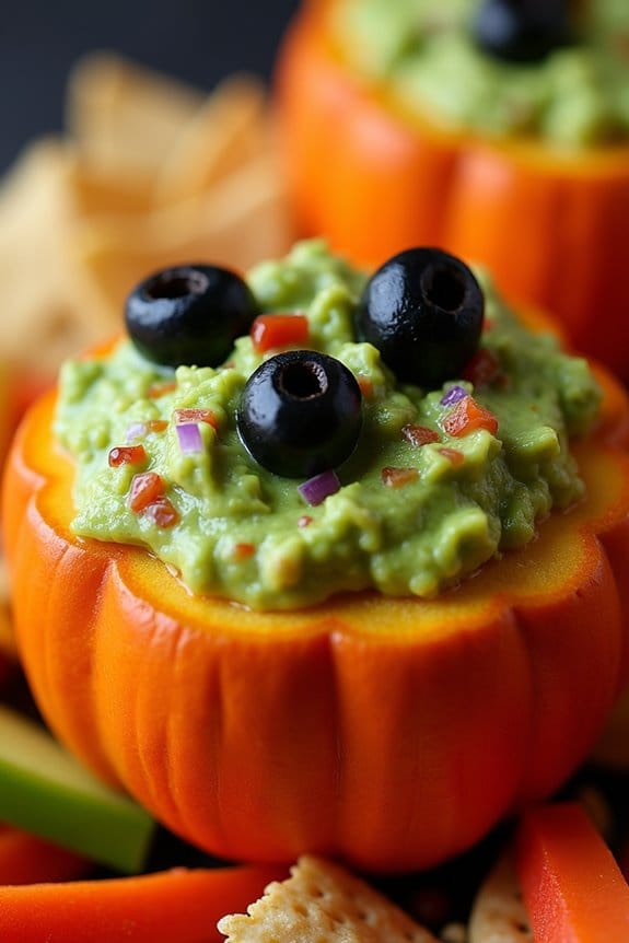 ghoulish guacamole halloween dip
