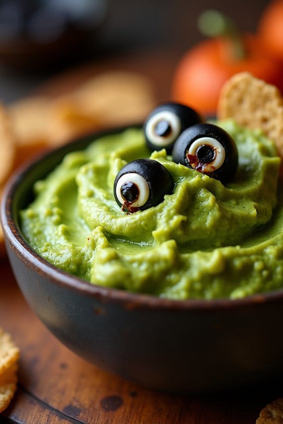 ghoulish halloween themed guacamole recipe