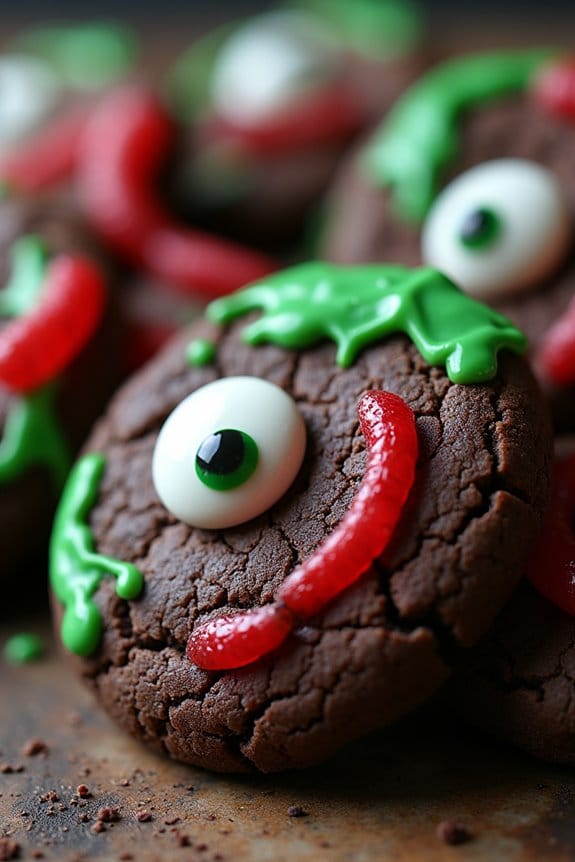 ghoulish halloween zombie cookies