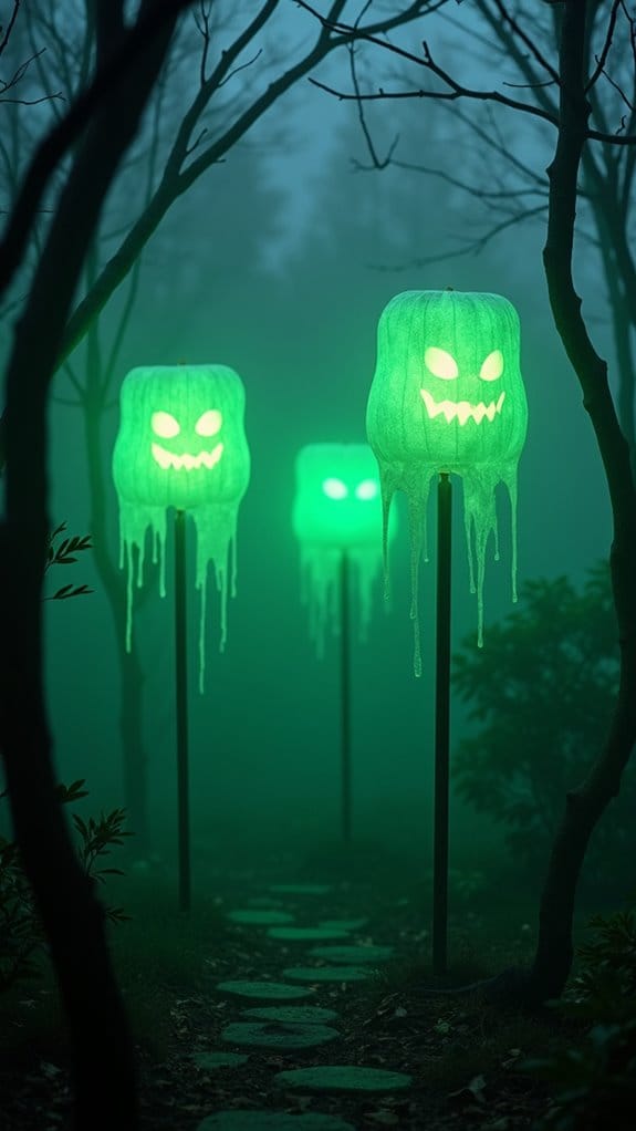 ghoulish lanterns create ambiance